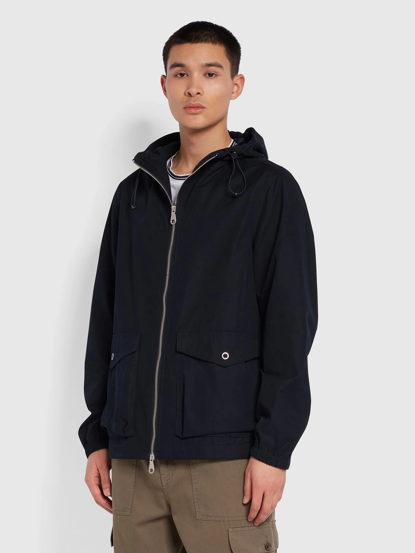 Farah Spike Parka Jacket In True Navy 3 Farah Spike Parka Jacket In True Navy