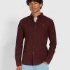 Steen Slim Fit Brushed Organic Cotton Shirt In Farah Red -Farah f4wbb006 626 alt1 e3d6a1ab b677 4a40 b94e 9612cdfba02d