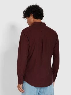 Steen Slim Fit Brushed Organic Cotton Shirt In Farah Red -Farah f4wbb006 626 alt3 74ace582 32e7 46ff 9a6c a4a569c8539f