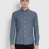 Farah Steen Slim Fit Brushed Organic Cotton Shirt In Blue Bell