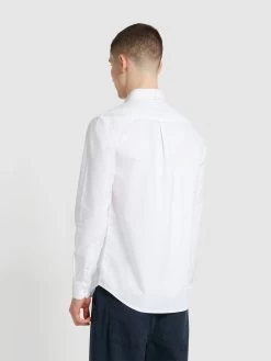Farah Brewer Casual Fit Organic Cotton Long Sleeve Shirt In White 9 Farah Brewer Casual Fit Organic Cotton Long Sleeve Shirt In White -Farah f4whd050 104 alt3