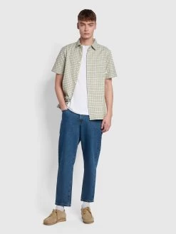 Farah Emerson Casual Fit Organic Cotton Check Shirt In Pyramid Yellow -Farah f4wmc041 720 ALT3
