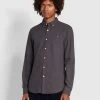 Brewer Slim Fit Organic Cotton Long Sleeve Shirt In Farah Grey -Farah f4wsb060 041