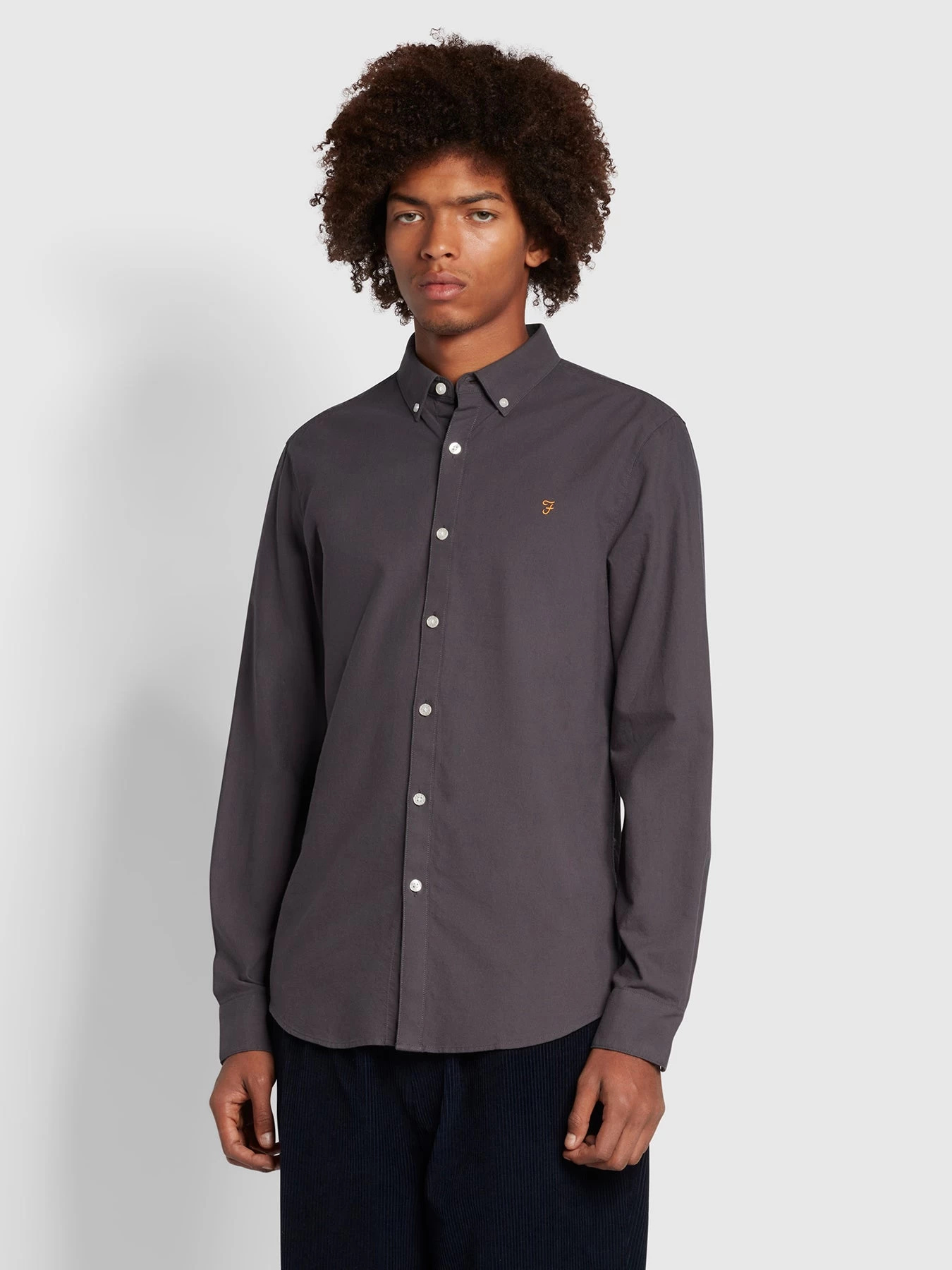 Brewer Slim Fit Organic Cotton Long Sleeve Shirt In Farah Grey 3 Brewer Slim Fit Organic Cotton Long Sleeve Shirt In Farah Grey