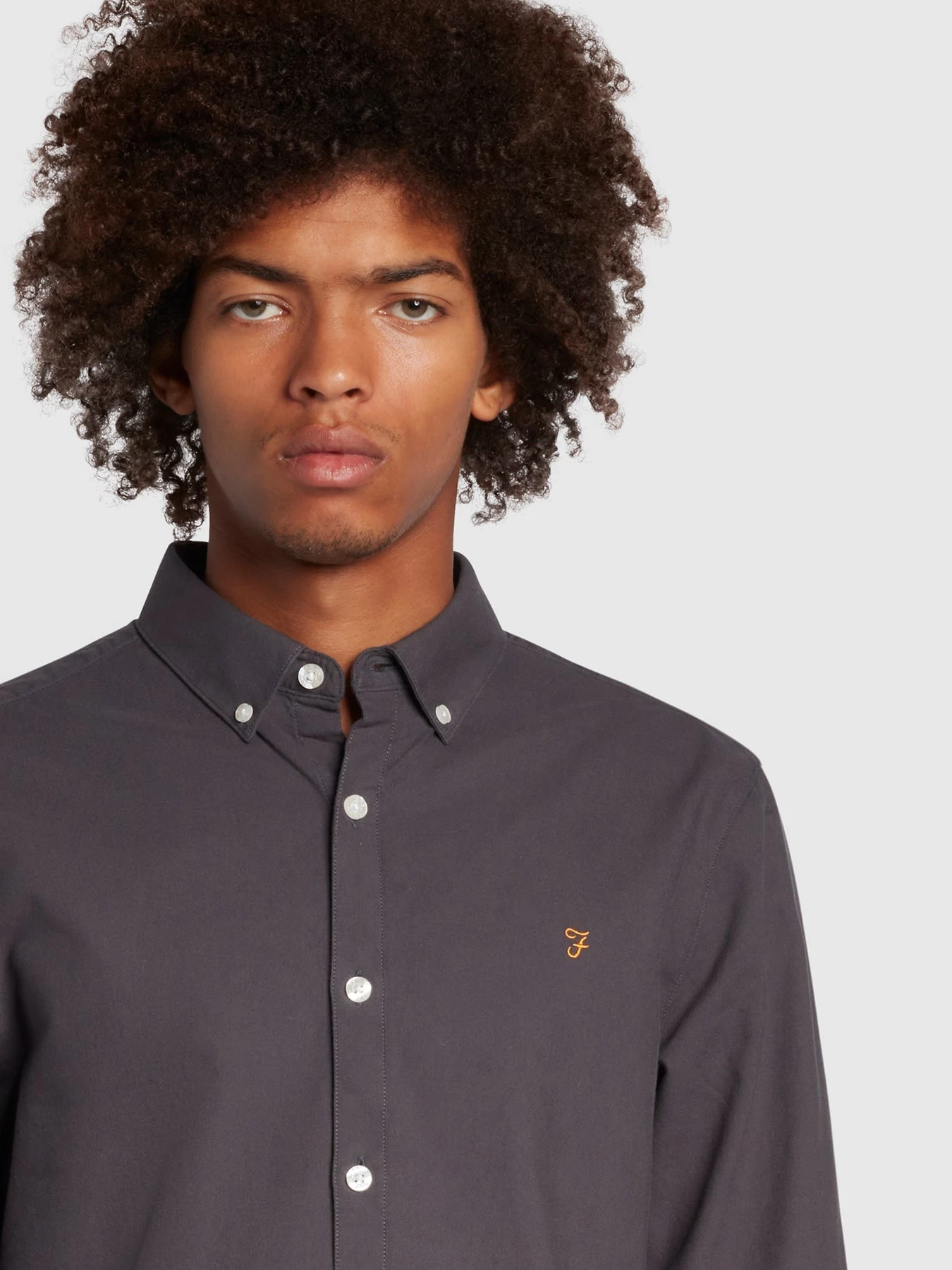 Brewer Slim Fit Organic Cotton Long Sleeve Shirt In Farah Grey 5 Brewer Slim Fit Organic Cotton Long Sleeve Shirt In Farah Grey - Image 3