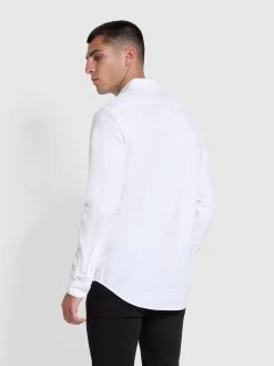 Farah Brewer Slim Fit Organic Cotton Oxford Shirt In White -Farah f4wsb060 104 alt3 a15178d3 42d3 4c14 895d 1d1247853086