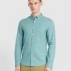 Farah Brewer Slim Fit Organic Cotton Long Sleeve Shirt In Brook Blue
