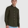 Farah Brewer Slim Fit Organic Cotton Oxford Shirt In Evergreen
