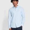 Farah Brewer Slim Fit Organic Cotton Oxford Shirt In Sky Blue