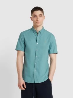 Farah Brewer Short Sleeve Shirt In Brook Blue