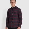 Brewer Slim Fit Check Organic Cotton Oxford Shirt In Farah Red