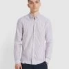 Farah Brewer Casual Fit Organic Cotton Long Sleeve Shirt In Bordeaux -Farah f4wsb070 507 alt1