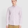 Farah Brewer Casual Fit Stripe Organic Cotton Long Sleeve Shirt In Slate Purple 2 Farah Brewer Casual Fit Stripe Organic Cotton Long Sleeve Shirt In Slate Purple -Farah f4wse010 516 alt1