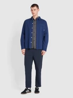 Farah Leon Relaxed Fit Overshirt In Rich Indigo