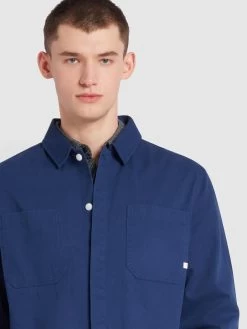 Farah Leon Relaxed Fit Overshirt In Rich Indigo 9 Farah Leon Relaxed Fit Overshirt In Rich Indigo -Farah f4wse024 972 alt4