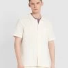 Farah Astro Short Sleeve Shirt In Ecru -Farah f4wse025 280 alt1