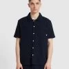Farah Astro Short Sleeve Shirt In True Navy