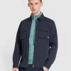 Farah Lynden Relaxed Fit Long Sleeve Shirt In True Navy
