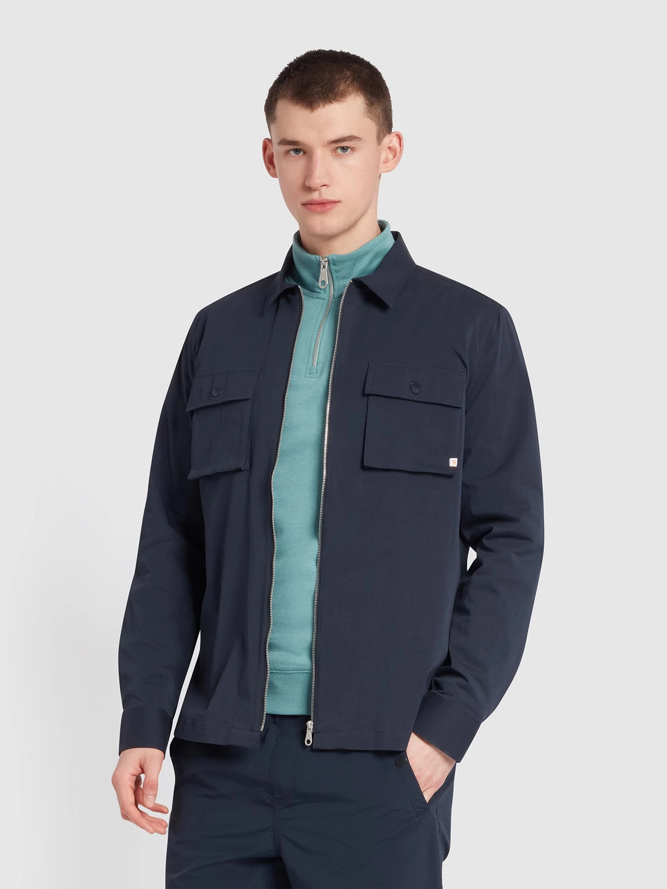 Farah Lynden Relaxed Fit Long Sleeve Shirt In True Navy 3 Farah Lynden Relaxed Fit Long Sleeve Shirt In True Navy