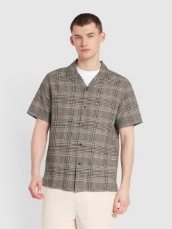 Farah Yute Check Short Sleeve Shirt In True Khaki