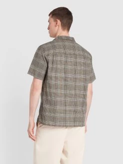 Farah Yute Check Short Sleeve Shirt In True Khaki -Farah f4wse050 311 alt3