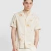 Farah Gabrielle Digital Print Short Sleeve Shirt In Fog -Farah f4wse052 151 alt1