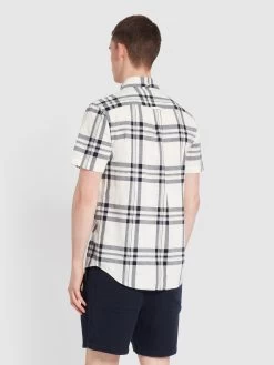 Farah Kele Check Short Sleeve Shirt In Ecru -Farah f4wse053 280 alt3