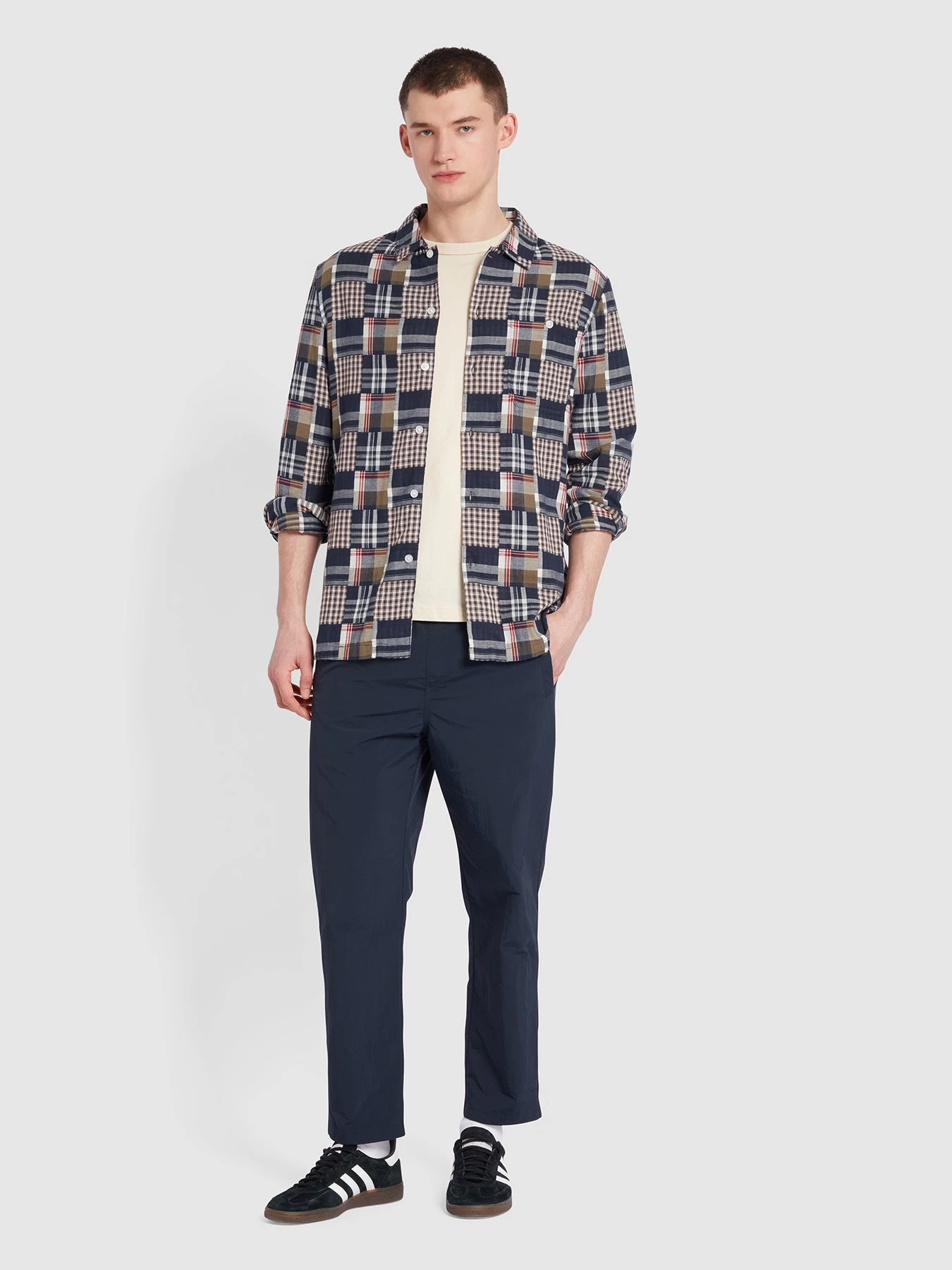 Farah Womack Casual Fit Check Organic Cotton Long Sleeve Shirt In True Navy 4 Farah Womack Casual Fit Check Organic Cotton Long Sleeve Shirt In True Navy - Image 2