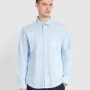 Farah Brewer Patchwork Relaxed Fit Organic Cotton Long Sleeve Shirt In Sky Blue 1 Farah Brewer Patchwork Relaxed Fit Organic Cotton Long Sleeve Shirt In Sky Blue -Farah f4wse063 468 alt1