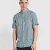 Farah Blige Print Short Sleeve Shirt In Croft Green -Farah f4wse075 377 alt1