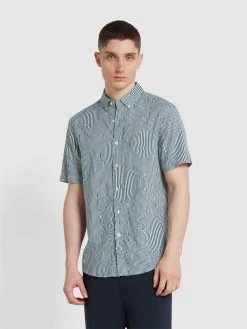 Farah Blige Print Short Sleeve Shirt In Croft Green