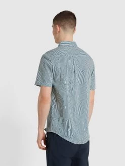 Farah Blige Print Short Sleeve Shirt In Croft Green -Farah f4wse075 377 alt3