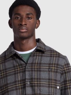 Torino Casual Fit Long Sleeve Check Overshirt In Farah Grey Marl -Farah faewdttlerv116vjczgl