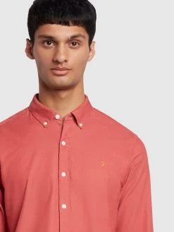 Farah Fontella Slim Fit Corduroy Shirt In Dark Rose -Farah ffkfbbvwj6kfgdfosa8d