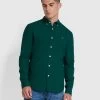Farah Brewer Slim Fit Organic Cotton Long Sleeve Shirt In Botanic Green -Farah fx3zzlcaucsicjlmx6h8