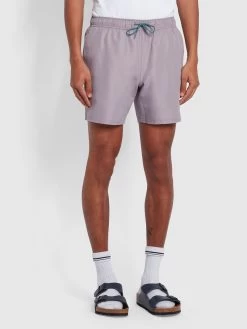 Farah Colbert Regular Fit Plain Swim Shorts In Dusty Purple
