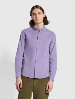 Farah Bowery Casual Fit Long Sleeve Shirt In Lavender Sunrise