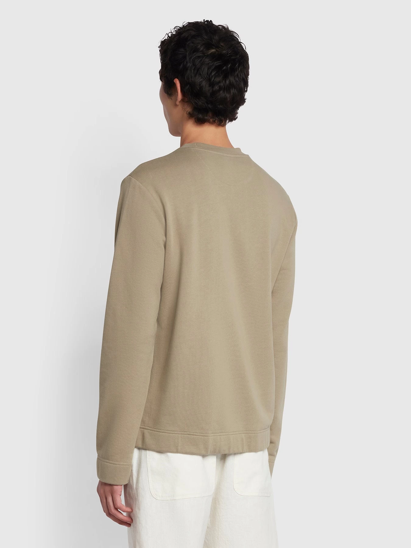 Farah Cave Organic Cotton Crew Neck Sweatshirt In Smoky Brown 4 Farah Cave Organic Cotton Crew Neck Sweatshirt In Smoky Brown - Image 2