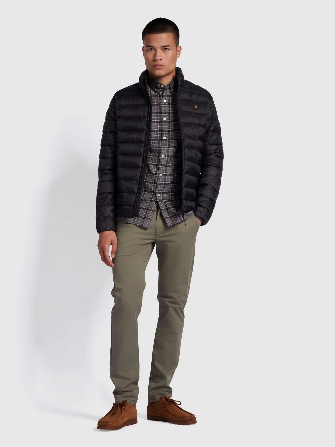 Farah Fraser Slim Fit Long Sleeve Check Shirt In Charcoal 4 Farah Fraser Slim Fit Long Sleeve Check Shirt In Charcoal - Image 2