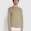 Farah Cave Organic Cotton Crew Neck Sweatshirt In Smoky Brown -Farah i5efxjxswrua9y3mdcho