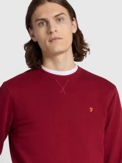 Farah Tim Slim Fit Crew Neck Sweatshirt In Warm Red -Farah ifkwzxfzib5kumorn3mt