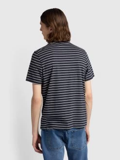 Farah Oakland Regular Fit Bretton Stripe T-Shirt In True Navy -Farah igpejstfcrd5v2gw8x8n