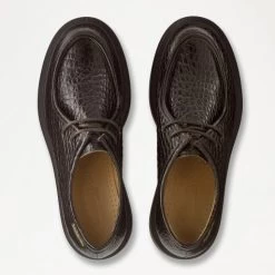 Lace Up Croc-Effect Moccasin -Farah images 1010