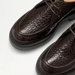 Lace Up Croc-Effect Moccasin -Farah images 1011