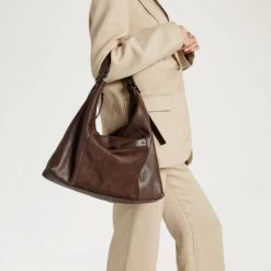 Contrast Slouch Shoulder Bag -Farah images 1617