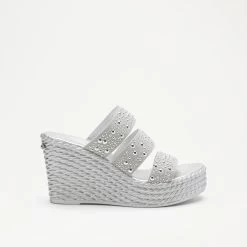 Embellished Triple Strap Wedge