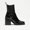 Harness Heeled Square Toe Boot
