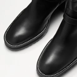 Heeled Biker Boot With Rhinestone Welt -Farah images 512