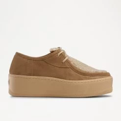 Lace Up Shearling Vamp Mocassin Sneaker