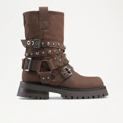 Square Toe Hardware Biker Boot